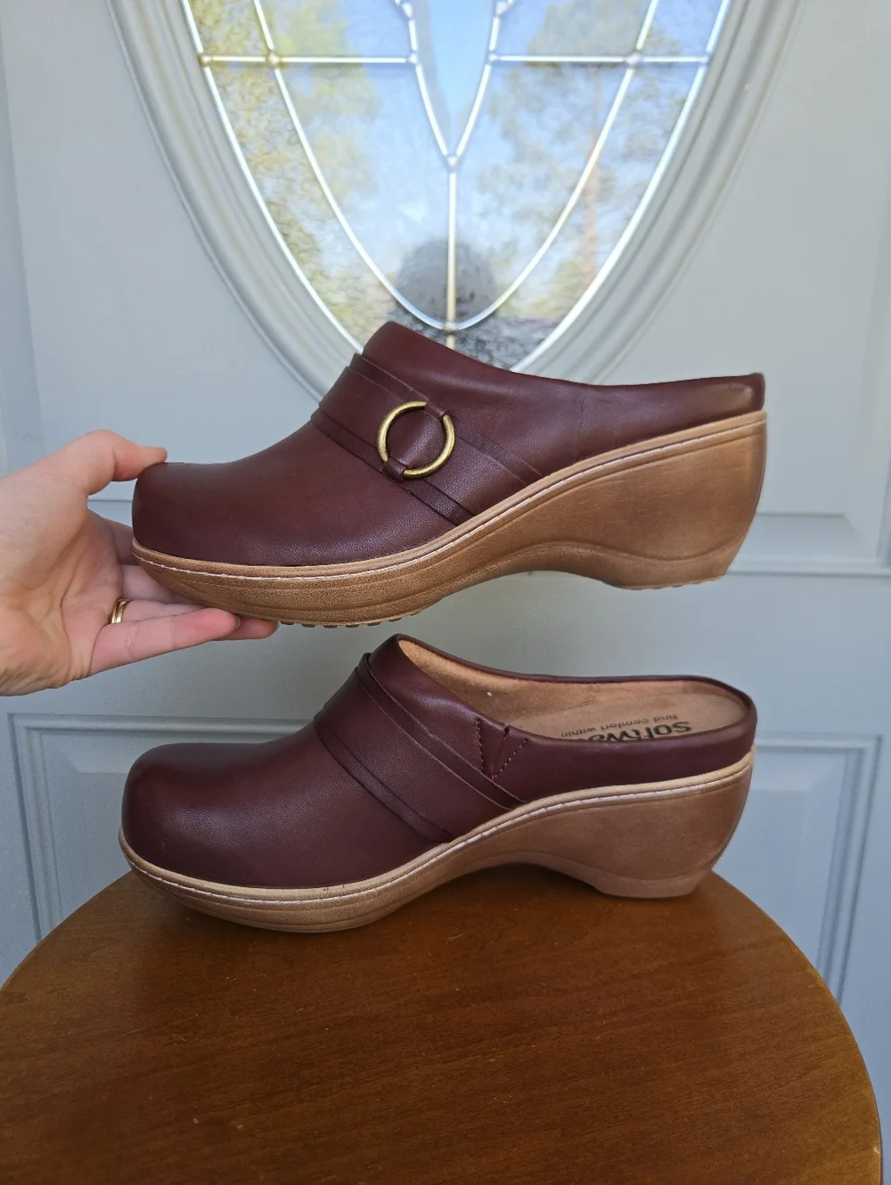 SoftWalk MacIntyre Clog Red Leather - Picture 3 of 8